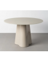 Rundt spisebord i MDF og glas Ø120 cm - Blank creme