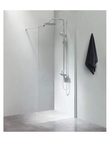 brusevæg moderne badeværelse brusehjørne glas krom