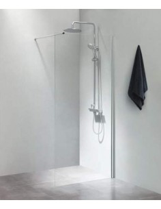 brusevæg moderne badeværelse brusehjørne glas krom