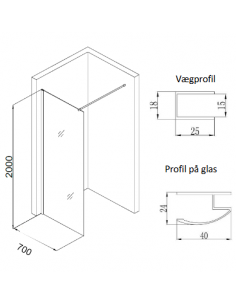 brusevæg moderne badeværelse brusehjørne glas krom 2