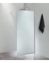 CASSØE Brusevæg med forlængerstang 70 x 200 cm - Krom/Frostet