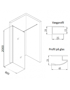 brusevæg moderne badeværelse brusehjørne glas krom 2