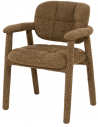 KNOX Spisebordsstol med armlæn i bouclé polyester H81,5 cm - Brun