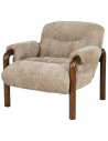 COZARA Lænestol i gummitræ og polyester H80 cm - Brun/Taupe