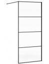 GUSTAVSBERG SQUARE Brusevæg med forlængerstang 88 - 89 x 200 cm - Mat sort