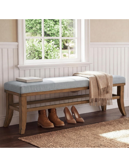 bænk entre garderobe soveværelse moderne design skobænk træ