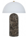 DIKO Bordlampe i marmor og glas H44,4 x Ø30 cm 1 x E27 - Sortbrun marmor/Hvid