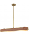 VALISE Langbordspendel i stål og vegansk læder B80 cm 30W LED - Antik messing/Cognac