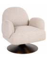 KAGNEY Lænestol med drejefod i stål og polyester H78 cm - Brunet/Biscotti