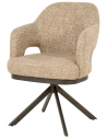 AMELIE Spisebordsstol med armlæn i stål og polyester H88 cm - Brun/Meleret taupe