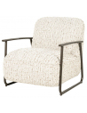 NOREL Lænestol i stål og polyester H79 cm - Brun/Meleret beige
