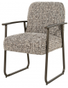 NOREL Spisebordsstol med armlæn i stål og polyester H85 cm - Brun/Meleret taupe