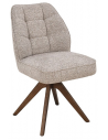 YUTO Spisebordsstol med drejefod i egetræ og polyester H83 cm - Valnød/Beige
