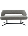 SAINT TROPEZ Spisebænk i metal og bouclé B190 cm - Sort/Gråbrun