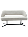 SAINT TROPEZ Spisebænk i metal og bouclé B190 cm - Sort/Natur