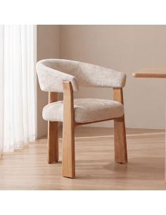 spisebordsstol spisestol stof moderne design armlæn træ