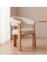 NICE Spisebordsstol i asktræ og chenille H81 cm - Natur/Natur