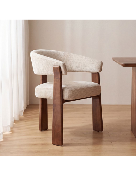 spisebordsstol spisestol stof moderne design armlæn træ