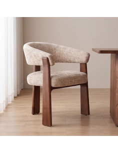 spisebordsstol spisestol stof moderne design armlæn træ