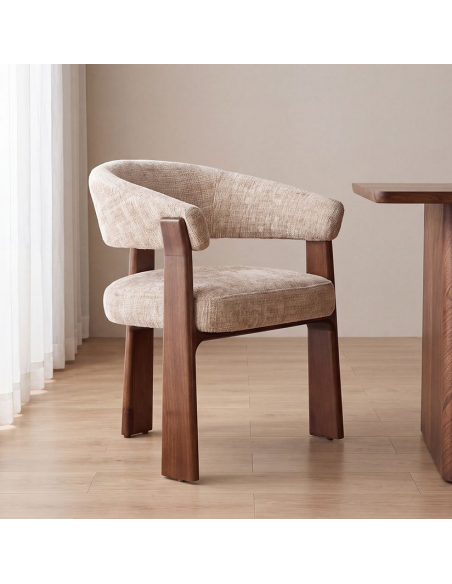 spisebordsstol spisestol stof moderne design armlæn træ