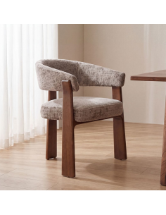 spisebordsstol spisestol stof moderne design armlæn træ