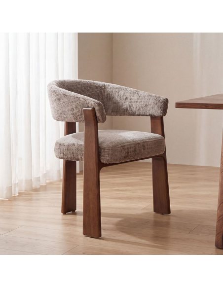 spisebordsstol spisestol stof moderne design armlæn træ