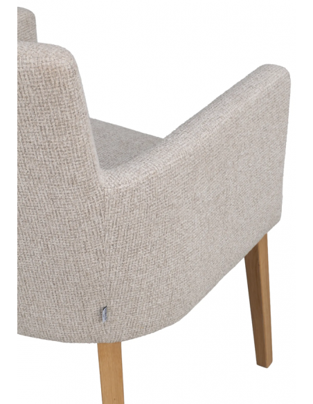 spisebordsstol med armlæn stof beige moderne design stue