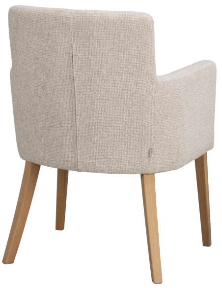 spisebordsstol med armlæn stof beige moderne design stue