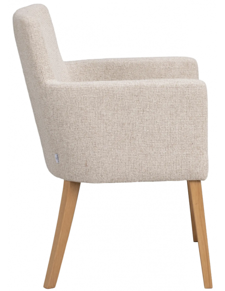 spisebordsstol med armlæn stof beige moderne design stue