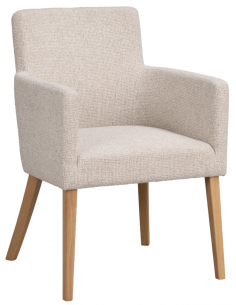 spisebordsstol med armlæn stof beige moderne design stue