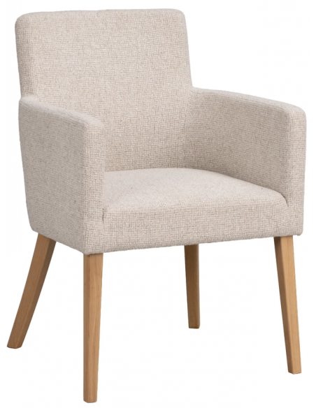 spisebordsstol med armlæn stof beige moderne design stue