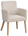 HUDSON 2 x Spisebordsstole i egetræ og polyester H85 cm - Eg/Lys beige