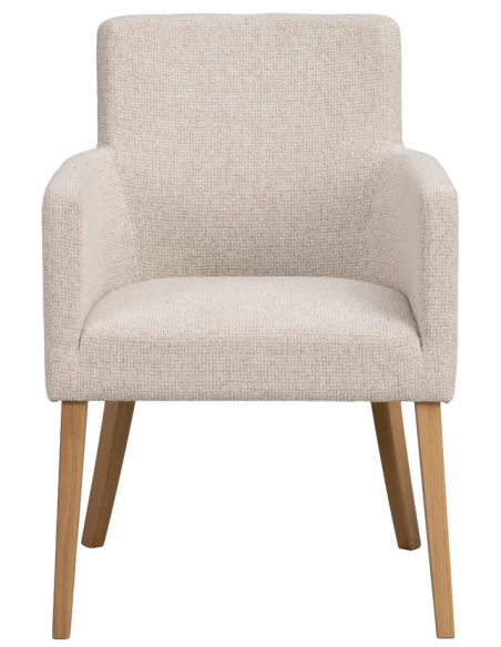 spisebordsstol med armlæn stof beige moderne design stue