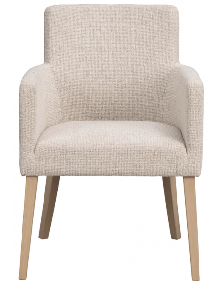 spisebordsstol med armlæn stof beige moderne design stue