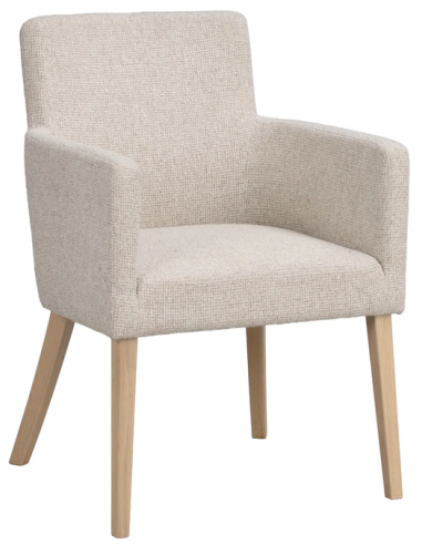 spisebordsstol med armlæn stof beige moderne design stue
