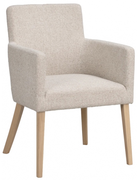 spisebordsstol med armlæn stof beige moderne design stue