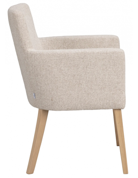spisebordsstol med armlæn stof beige moderne design stue