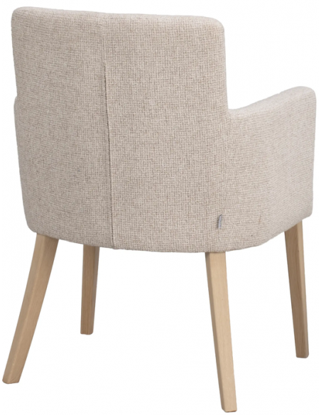 spisebordsstol med armlæn stof beige moderne design stue