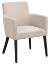 HUDSON 2 x Spisebordsstole i egetræ og polyester H85 cm - Brun/Lys beige