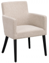 HUDSON 2 x Spisebordsstole i egetræ og polyester H85 cm - Sort/Lys beige