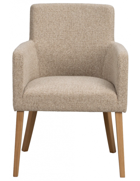 spisebordsstol med armlæn stof beige moderne design stue