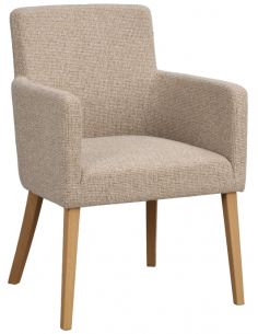 spisebordsstol med armlæn stof beige moderne design stue