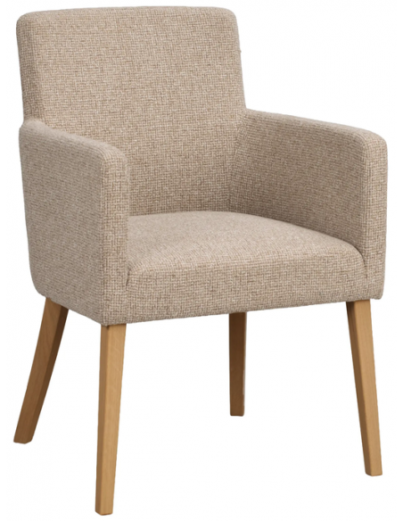 spisebordsstol med armlæn stof beige moderne design stue