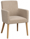 HUDSON 2 x Spisebordsstole i egetræ og polyester H85 cm - Eg/Beige