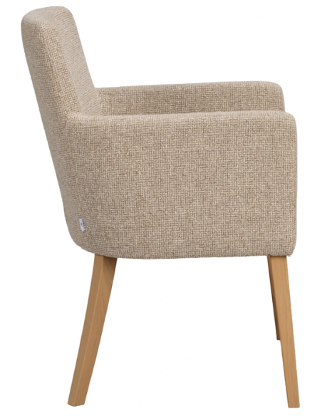 spisebordsstol med armlæn stof beige moderne design stue