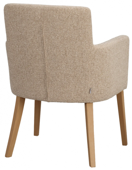 spisebordsstol med armlæn stof beige moderne design stue