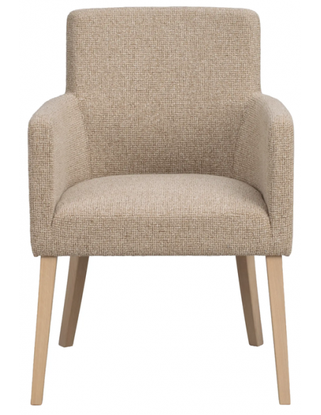 spisebordsstol med armlæn stof beige moderne design stue