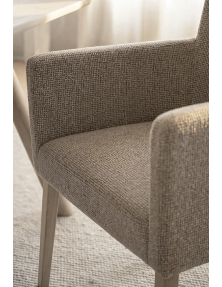 spisebordsstol med armlæn stof beige moderne design stue
