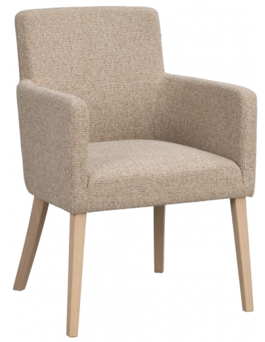 spisebordsstol med armlæn stof beige moderne design stue