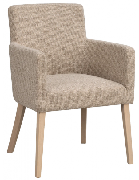 spisebordsstol med armlæn stof beige moderne design stue